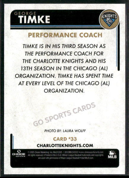 2025 Charlotte Knights George Timke