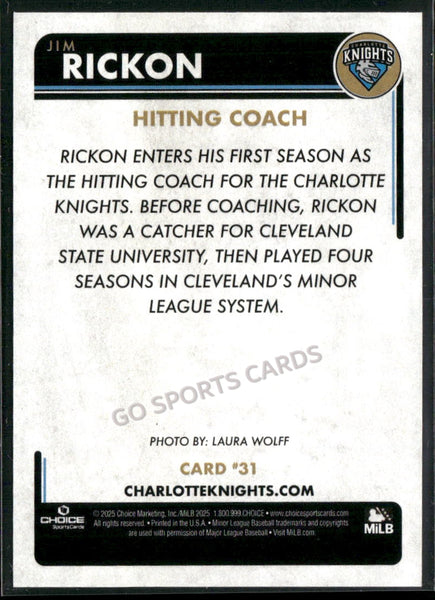 2025 Charlotte Knights Jim Rickon
