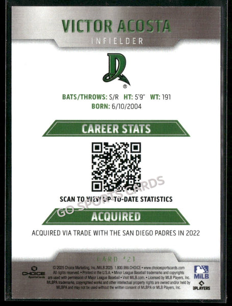 2025 Dayton Dragons Victor Acosta