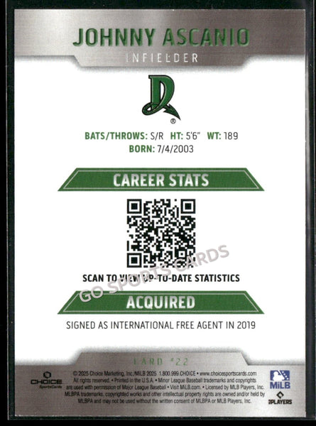 2025 Dayton Dragons Johnny Ascanio