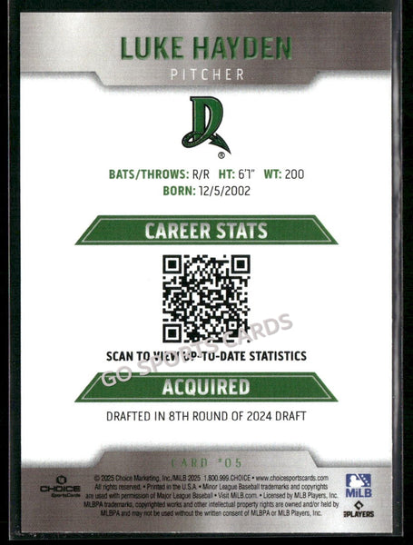 2025 Dayton Dragons Luke Hayden