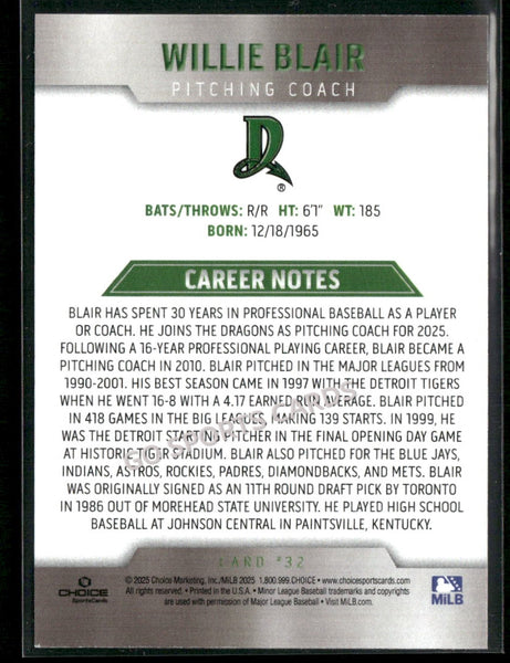 2025 Dayton Dragons Willie Blair