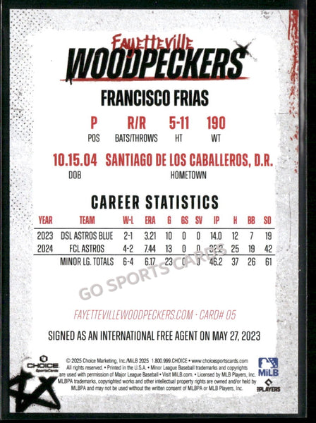 2025 Fayetteville Woodpeckers Francisco Frias
