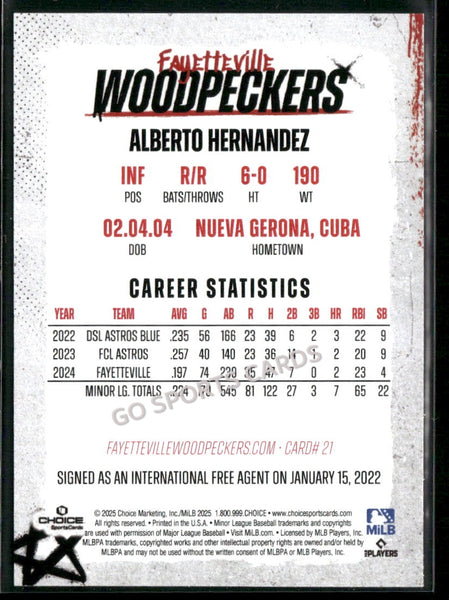 2025 Fayetteville Woodpeckers Alberto Hernandez