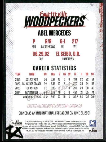 2025 Fayetteville Woodpeckers Abel Mercedes
