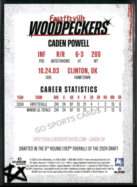 2025 Fayetteville Woodpeckers Caden Powell