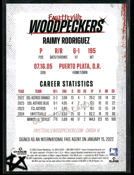 2025 Fayetteville Woodpeckers Raimy Rodriguez