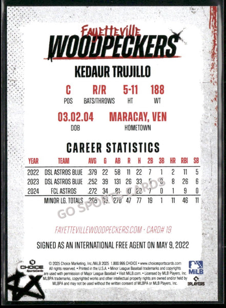 2025 Fayetteville Woodpeckers Kedaur Trujillo