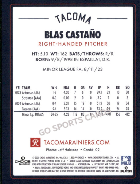2025 Tacoma Rainiers Blas Castano