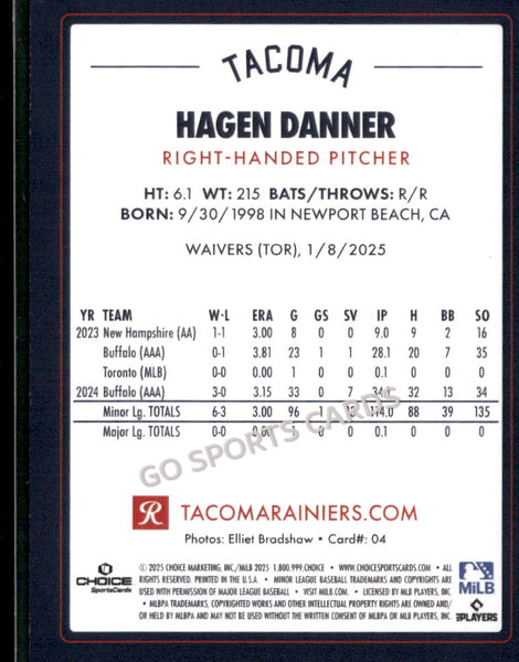2025 Tacoma Rainiers Hagen Danner