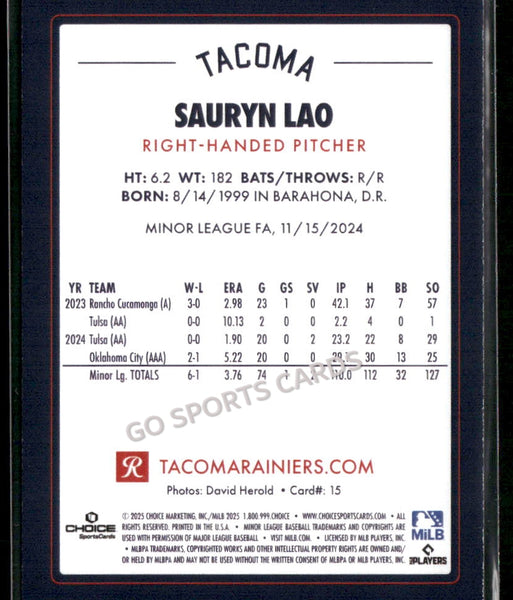 2025 Tacoma Rainiers Sauryn Lao