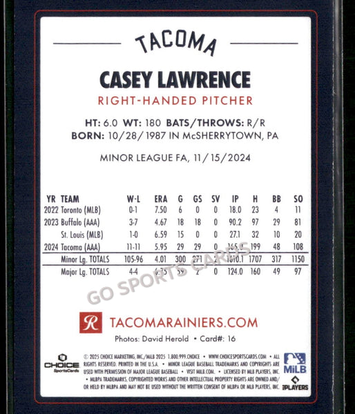 2025 Tacoma Rainiers Casey Lawrence