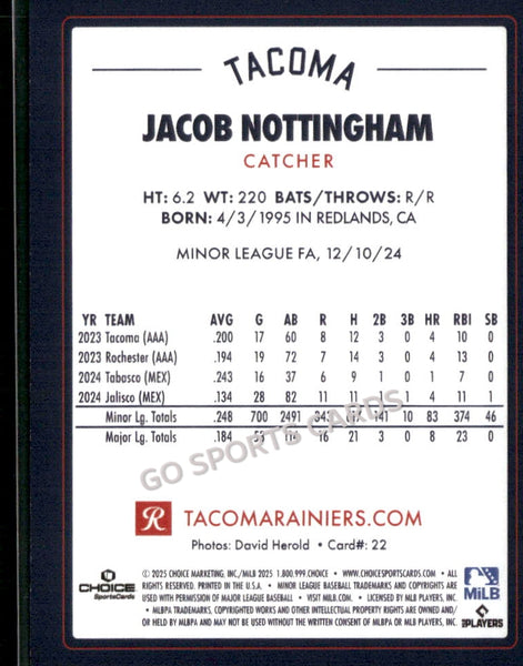 2025 Tacoma Rainiers Jacob Nottingham