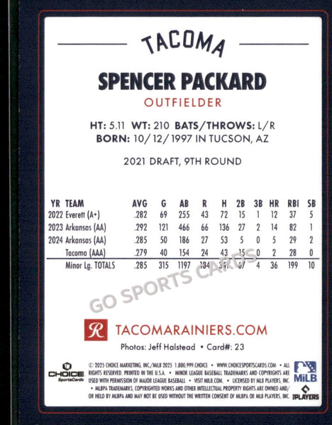 2025 Tacoma Rainiers Spencer Packard