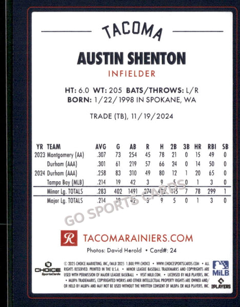 2025 Tacoma Rainiers Austin Shenton