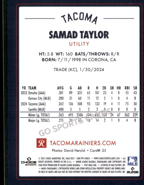 2025 Tacoma Rainiers Samad Taylor