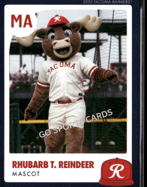 2025 Tacoma Rainiers Rhubarb T Reindeer Mascot