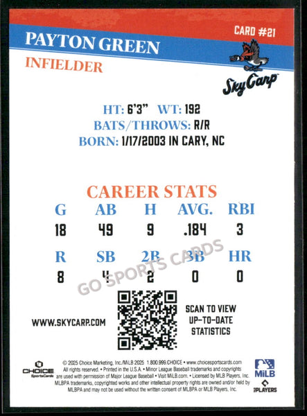 2025 Beloit Sky Carp Payton Green