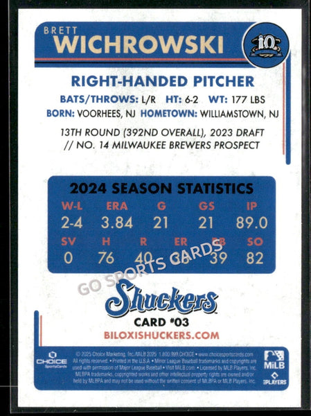 2025 Biloxi Shuckers Brett Wichrowski CORRECT