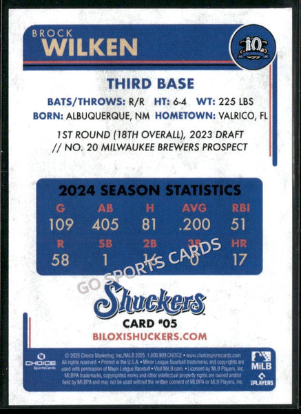 2025 Biloxi Shuckers Brock Wilken