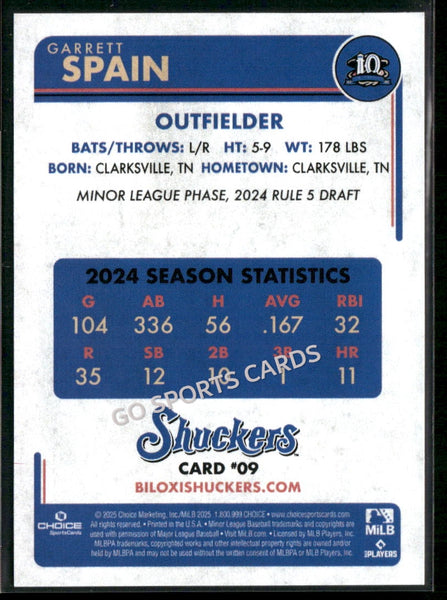 2025 Biloxi Shuckers Garrett Spain