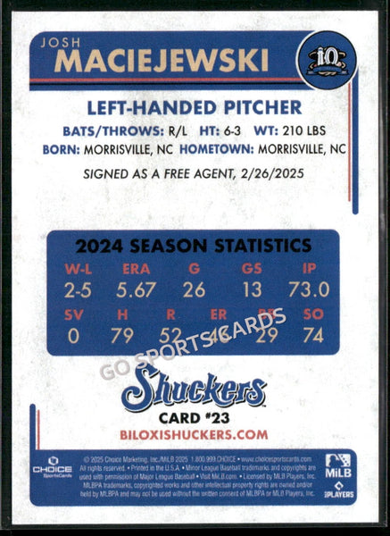 2025 Biloxi Shuckers Josh Maciejewski