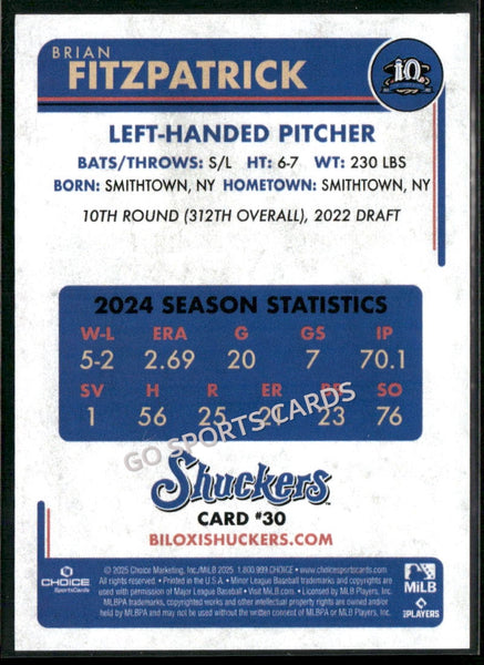 2025 Biloxi Shuckers Brian Fitzpatrick