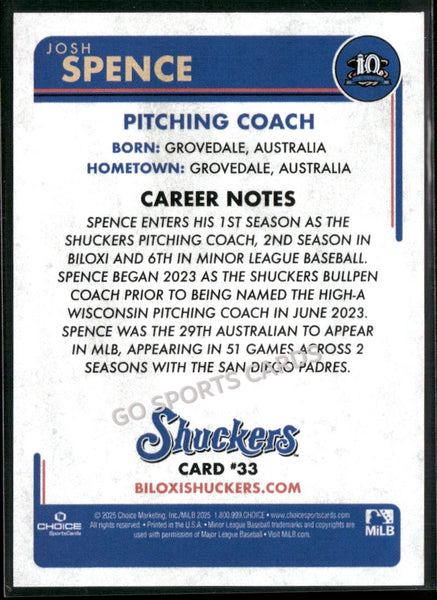 2025 Biloxi Shuckers Josh Spence