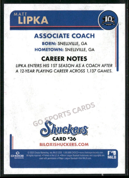2025 Biloxi Shuckers Matt Lipka
