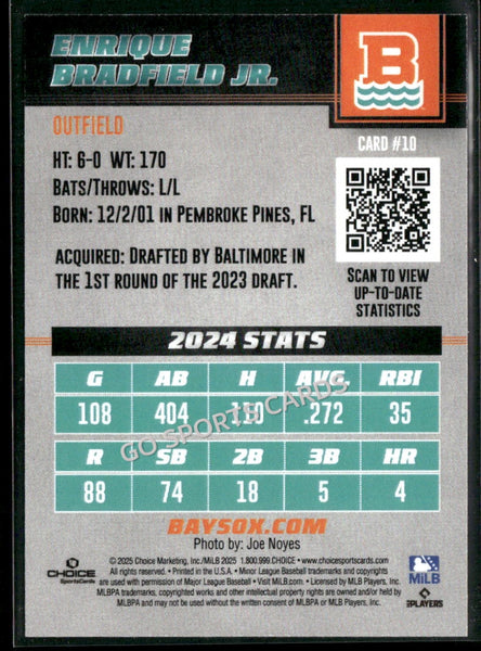 2025 Chesapeake Baysox Enrique Bradfield Jr