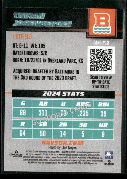 2025 Chesapeake Baysox Tavian Josenberger