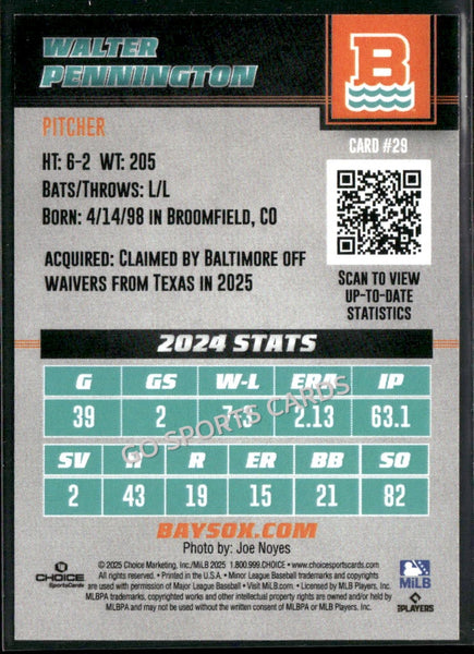 2025 Chesapeake Baysox Walter Pennington