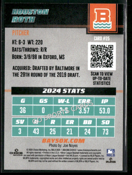 2025 Chesapeake Baysox Houston Roth
