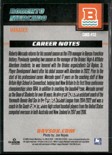 2025 Chesapeake Baysox Roberto Mercado