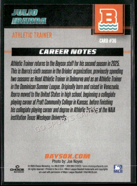 2025 Chesapeake Baysox Julio Ibarra