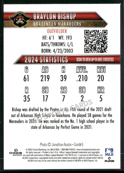 2025 Bradenton Marauders Braylon Bishop