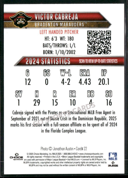 2025 Bradenton Marauders Victor Cabreja