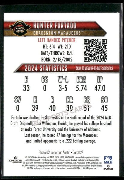 2025 Bradenton Marauders Hunter Furtado