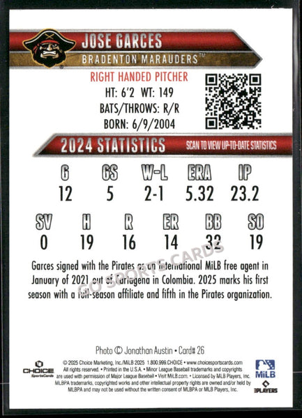 2025 Bradenton Marauders Jose Garces