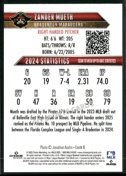 2025 Bradenton Marauders Zander Mueth