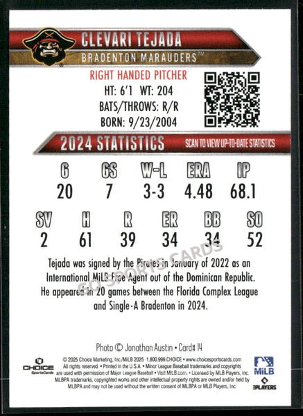 2025 Bradenton Marauders Clevari Tejada