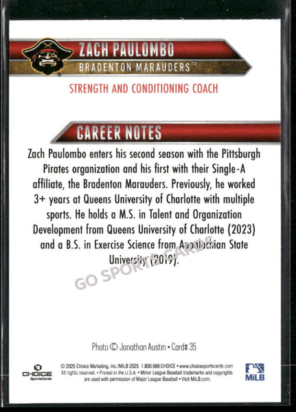 2025 Bradenton Marauders Zach Paulombo