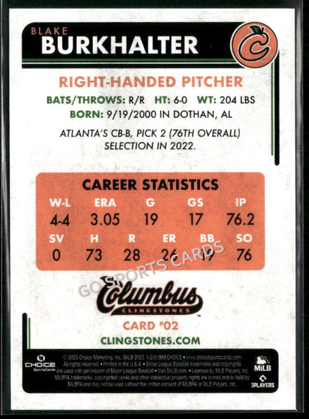 2025 Columbus Clingstones Blake Burkhalter
