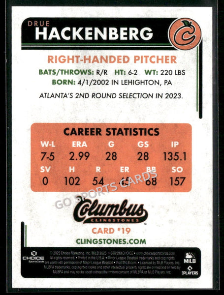 2025 Columbus Clingstones Drue Hackenberg