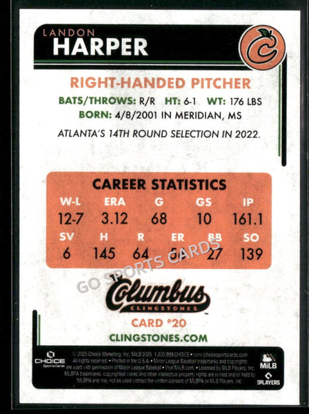 2025 Columbus Clingstones Landon Harper