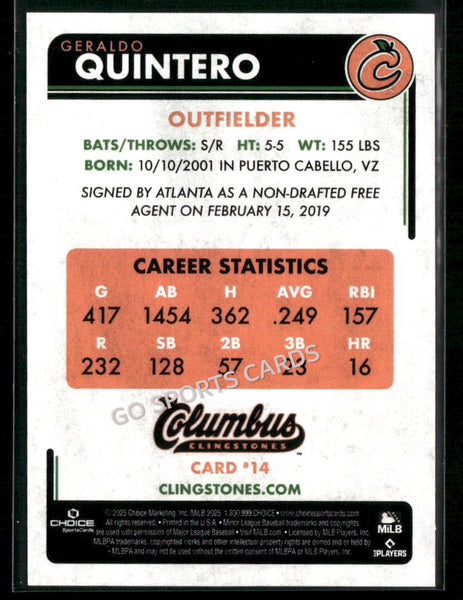 2025 Columbus Clingstones Geraldo Quintero