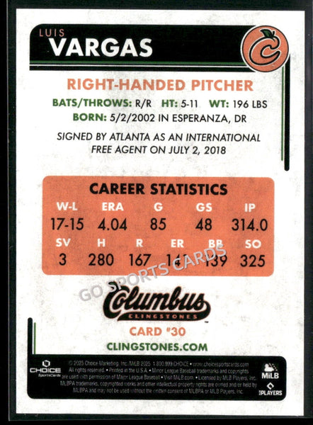 2025 Columbus Clingstones Luis Vargas
