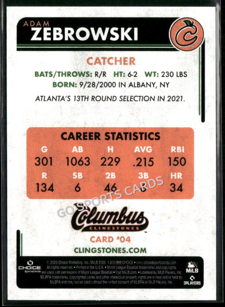 2025 Columbus Clingstones Adam Zebrowski