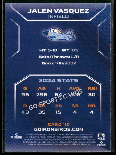 2025 Aberdeen Ironbirds Jalen Vasquez