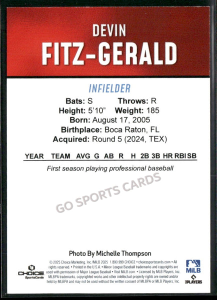 2025 Hickory Crawdads 2nd Devin Fitz-Gerald